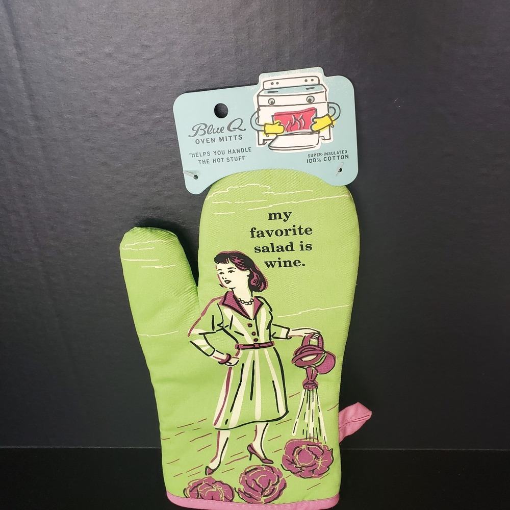 NEW Blue Q My Favorite Salad is Wine‎ Oven Mitt Gag Gift Alcohol Humor